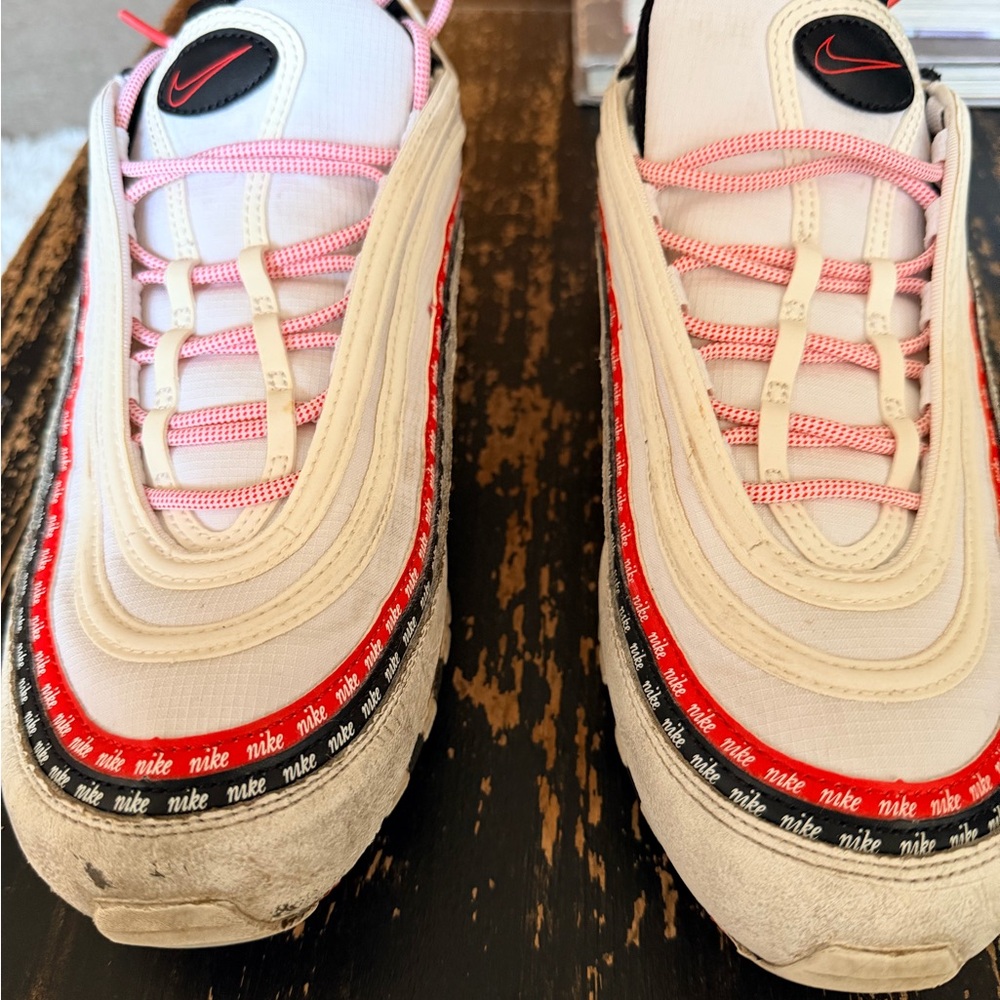 Nike Air Max 97 Men’s White with Red and Black Accents